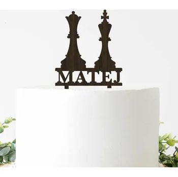 Obraz Zápich do dortu - Dřevěné šachové figurky | DUBLEZ