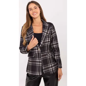 Dámský kostýmek RUE PARIS Vzorované sako černé Velikost: M