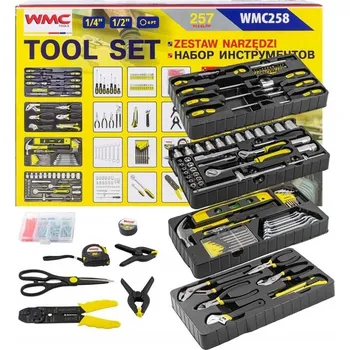Gola sada Sada nářadí 257 dílů 1/4'' 1/2'' 4-22mm klíče, hlavice, ráčna, šroubováky