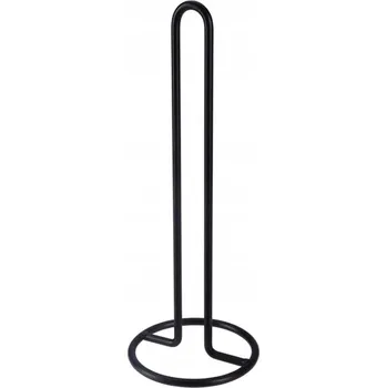 KUCHYŇSKÝ STOJAN na papírové utěrky, ručník, ČERNÝ KOVOVÝ loft 33 cm