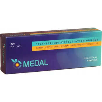 Jednorázové nádobí Sterilizační sáčky papírovo-fóliové ploché Medal 90 x 230 mm 200 ks