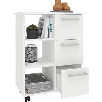 Servírovací stolek Vcm Kuchyňský vozík s kolečky Esilo, 68 cm, bílá