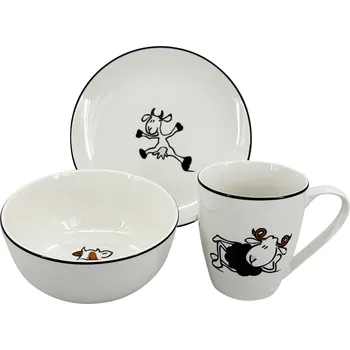 dětská jídelní sada by inspire Dětský jídelní set Koza/Ovečka/Kravička, černá linka