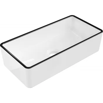 Mexen Nadia umyvadlo na desku 46 x 23 cm, bílá/černý okraj - 21614607 Koupelnové umyvadla