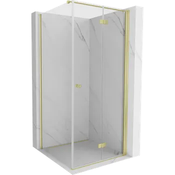 Mexen Mist-F skládací sprchová kabina pravá 85 x 85 cm, transparentní, zlato kartáčované - 8A6T-085-085-55-00-P Sprchové kouty