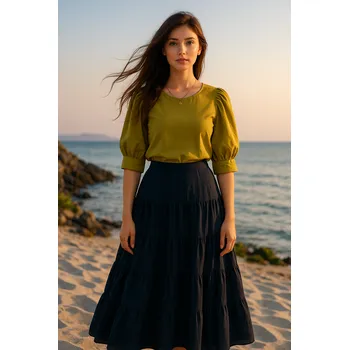 Střih PDF dámská halenka s řasenými rukávy Galilea-56-60