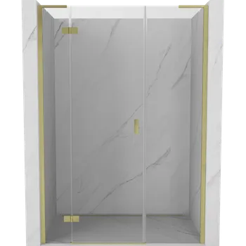 Sprchové dveře Mexen Mist-H L levé otočné sprchové dveře 135 cm, transparentní, zlaté kartáčované - 8A5L-135-001-55-00-L Sprchové dveře