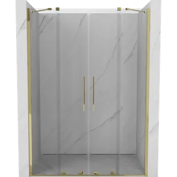 Sprchové dveře Mexen Velar Duo posuvné sprchové dveře 140 cm, průhledné, zlaté - 871-140-000-02-50 Sprchové dveře