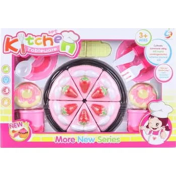 Dětská kuchyňka Sada na krájení dortu s nádobím pro děti