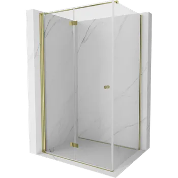 Mexen Mist-F skládací sprchový kout levý 75 x 90 cm, transparentní, zlatý - 8A6T-075-090-50-00-L Sprchové kouty