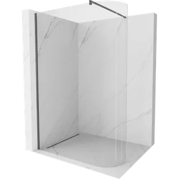 Mexen Kioto-R zaoblená sprchová stěna Walk-in 150 x 200 cm, transparentní 8 mm, kartáčovaná gun gray - 800-150-101-66-06 Sprchové stěny