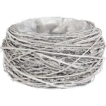 Obal na květináč Proutěný obal na květináč šedo-bílý 1/3 nejmenší 17x9 cm