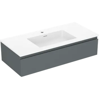 Koupelnový nábytek Mexen Orio koupelnová skříňka 100 cm s umyvadlem Otis, 1 zásuvka, matný grafit/bílá mat - 91A10-10023-1-BF66-W18M01 Skříňky s umyvadlem