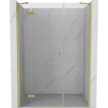 Sprchové dveře Mexen Mist-H levé sprchové dveře výkyvné 120 cm, transparentní, zlatě kartáčované - 8A5-120-001-55-00-L Sprchové dveře