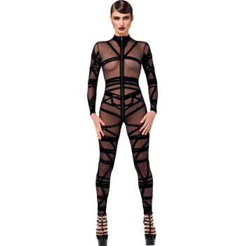 Noir Handmade F357 Bondesque Catsuit Black Velikost XL