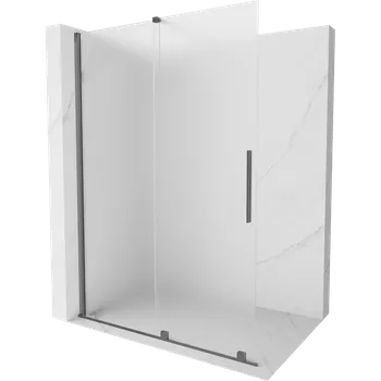 Mexen Velar posuvná sprchová stěna Walk-in 160 x 200 cm, námraza 8 mm, gun metal - 871-160-000-33-95 Sprchové stěny
