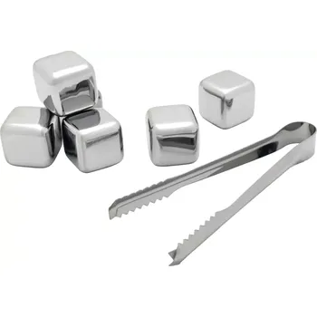 Tvořítko na led LEOPOLD VIENNA Nerezové ledové kostky s kleštěmi, výška: 40 mm, délka: 160 mm, šířka: 110 mm