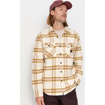 Pánská košile Brixton Bowery Heavy Weight Flanne (whitecap/pineconebrown/saffron) XL, žlutá