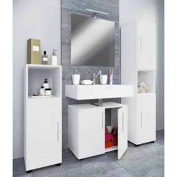 Koupelnový nábytek Vcm 4dílná koupelnová sada nábytku Flandu II, bílá