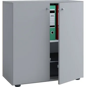 Policová skříň Vcm Kancelářská skříň Lona L s otočnými dvířky, šedá