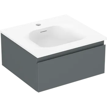 Koupelnový nábytek Mexen Orio koupelnová skříňka 50 cm s umyvadlem Vela, 1 zásuvka, grafit mat/bílá mat - 91A10-05023-1-BF66-W23M01 Skříňky s umyvadlem