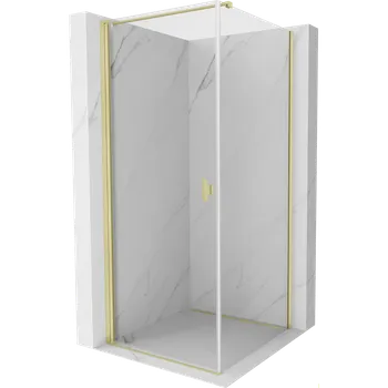 Mexen Mist-B sprchová kabina výkyvná 80 x 80 cm, transparentní, zlatá kartáčovaná - 8A2T-080-080-55-00 Sprchové kouty