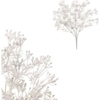 umělá květina Umělá vánoční větev kvetoucí travina barva bílá matná