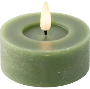 Svíčka Vánoční elektrická svíčka LED Ø 7 x 6 cm zelená, teplé bílé světlo