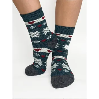 Dámské ponožky Dámské modré termo ponožky z alpaky VLOČKA, VELIKOST 35 - 38