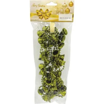 Vánoční dekorace Vánoční řetěz se zvonečky 2,7 m olivový