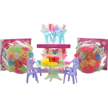 Dětská kuchyňka Plastový stoleček s doplňky a židličkami pro děti