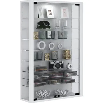 Knihovna Vcm Vitrína Vitrosa mini s LED osvětlením, bílá