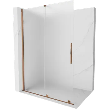 Mexen Velar posuvná sprchová stěna Walk-in 130 x 200 cm, matné sklo 8 mm, růžové zlato - 871-130-000-33-60 Sprchové stěny