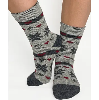 Dámské ponožky Dámské termo ponožky z alpaky VLOČKA v melírované modré barvě, VELIKOST 39 - 42