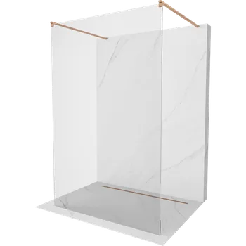 Mexen Kioto sprchová zástěna volně stojící 100 x 200 cm, transparentní 8 mm, kartáčovaná měď - 800-100-002-65-00 Sprchové stěny