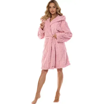Dámské noční prádlo DÁMSKÝ ŽUPAN CARINA 2403 PUDER ROSE XL