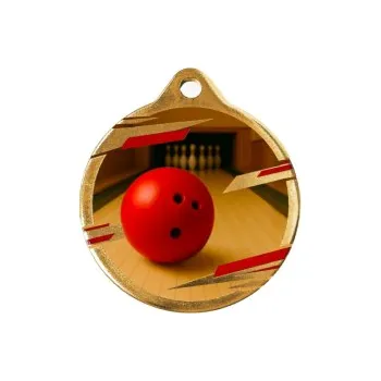 Bowlingová medaile UV40009 - 40 mm, Zlato