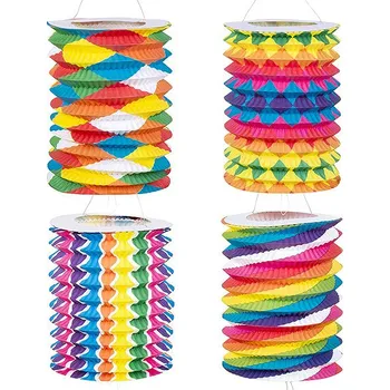 Party dekorace Boland Sada 12 strakatých lampionů válec