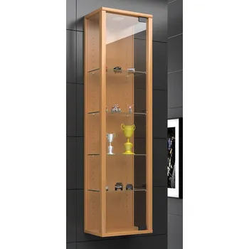 Komoda Vcm Nástěnná vitrína Stano Mini s LED osvětlením, buk