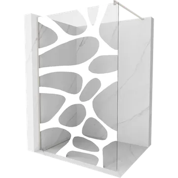 Mexen Kioto sprchová stěna Walk-in 110 x 200 cm, bílá vlna 8 mm, kartáčovaný nikl - 800-110-101-97-97 Sprchové stěny