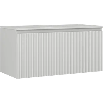 Koupelnový nábytek Mexen Rivel koupelnová skříňka pod umyvadlo 100 cm s deskou, 1 zásuvka, rýhovaná, šedá mat - 91A20-10047-1-BFC62 Koupelnové skříňky