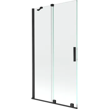 Vanová zástěna Mexen Velar vanová zástena 2-křídlová posuvná 100 x 150 cm, transparentní, černá - 896-100-000-01-70 Vanové zástěny