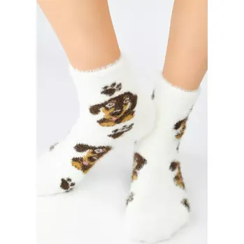 Dámské punčochy Dívčí ponožky s pejskem SP007 - 27-30 / ecri