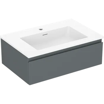 Koupelnový nábytek Mexen Orio koupelnová skříňka 70 cm s umyvadlem Otis, 1 zásuvka, grafit mat/bílá mat - 91A10-07023-1-BF66-W18M01 Skříňky s umyvadlem