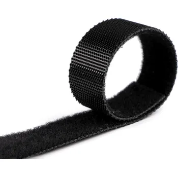 Nízkoprofilový suchý zip šíře 15 mm oboustranný, pro domácnost a zahradu, barva 2 černá