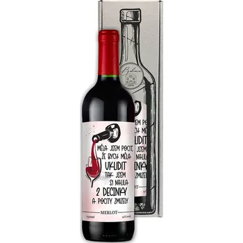 Víno Dárkové červené víno Merlot - Dvě decinky