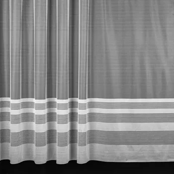 Záclona Žakárová záclona LINEA 2504, proužkovaná, s olůvkem, bílá, výška 140cm (v metráži)
