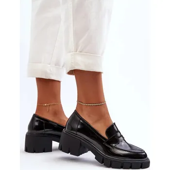 Dámské mokasíny Dámské mokasíny s masivními podpatky Big Star Černá Velikost: 38