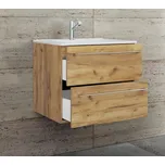 Vcm 2dílná umyvadlová skříňka Badinos 2 zásuvky 60 cm, dub medový