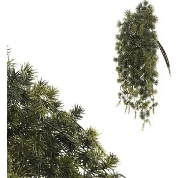 umělá květina Umělá převislá vánoční větev modřín svazek 3 zelená